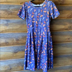 Rare, bird print LuLaRoe Amelia dress